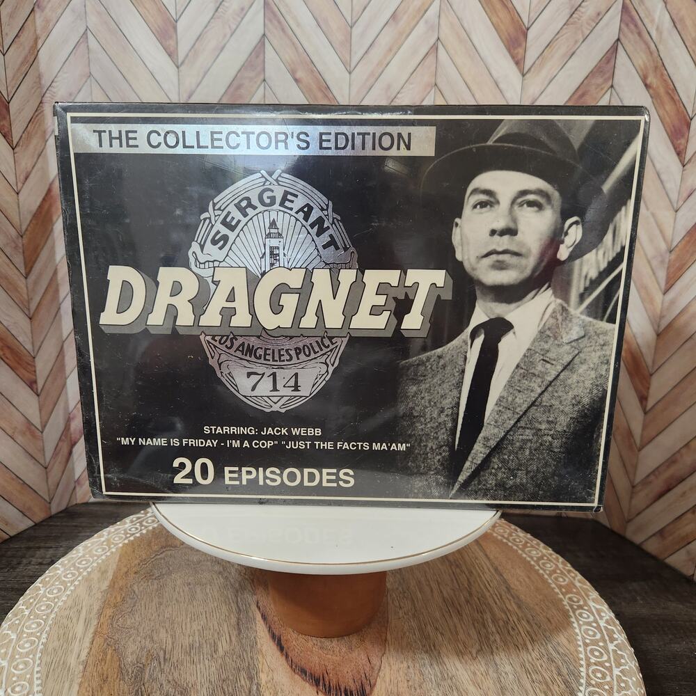 Vintage 1993 Sealed Dragnet The Collector's Edition 20 Episodes 10 VHS Tapes